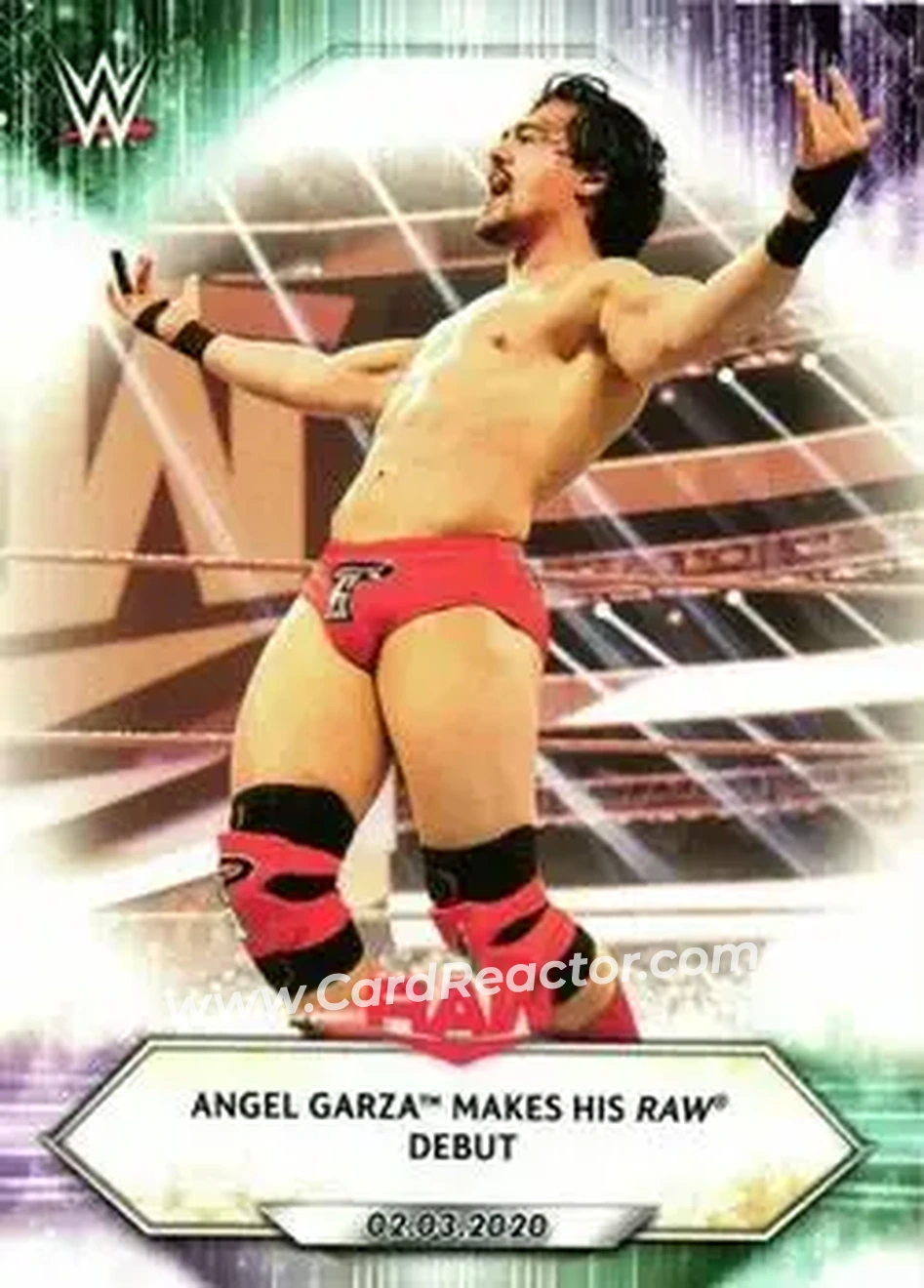 2021 Topps WWE #15 - Angel Garza Makes His Raw Debut - Front