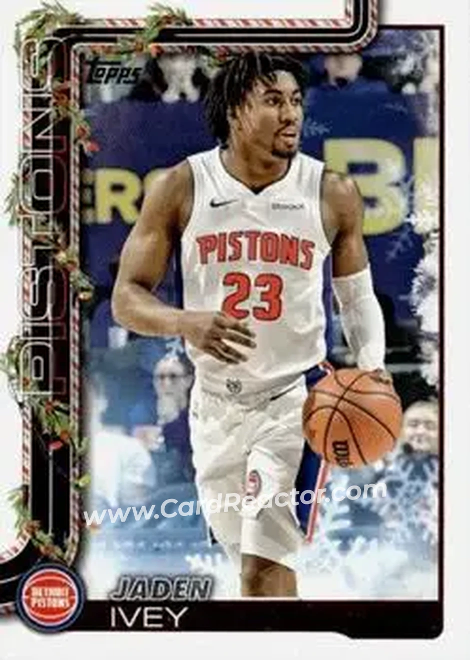 2025-26 Topps Holiday #H37 - Jaden Ivey - Detroit Pistons - Front 2025-26 Topps Holiday #H37 - Jaden Ivey - Detroit Pistons - Front