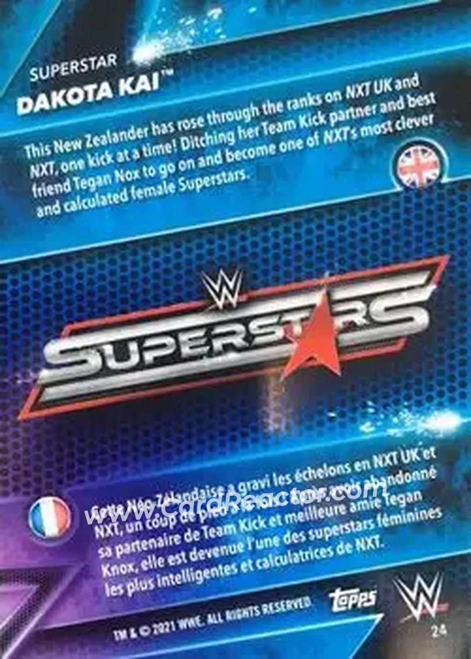 2021 Topps WWE Superstars #24 - Dakota Kai - Back