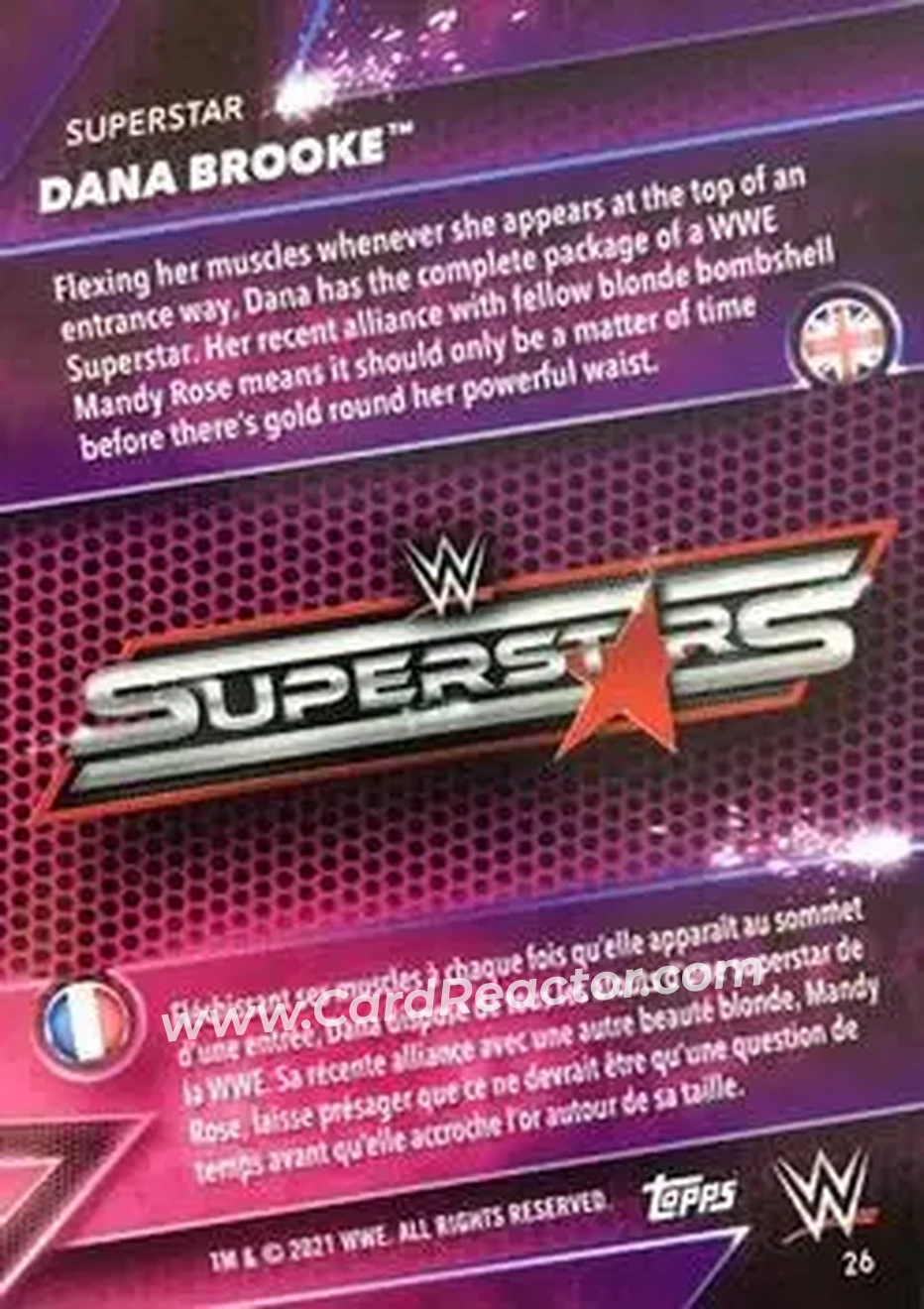 2021 Topps WWE Superstars #26 - Dana Brooke - Back