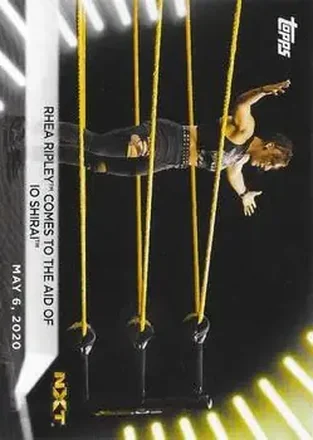 2021 Topps WWE Women's Division #11 - Rhea Ripley Comes to the Aid of Io Shirai
