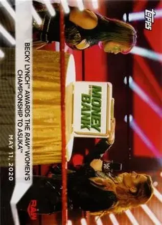 2021 Topps WWE Women's Division #16 - Becky Lynch Awards the Raw Women's Championship to Asuka