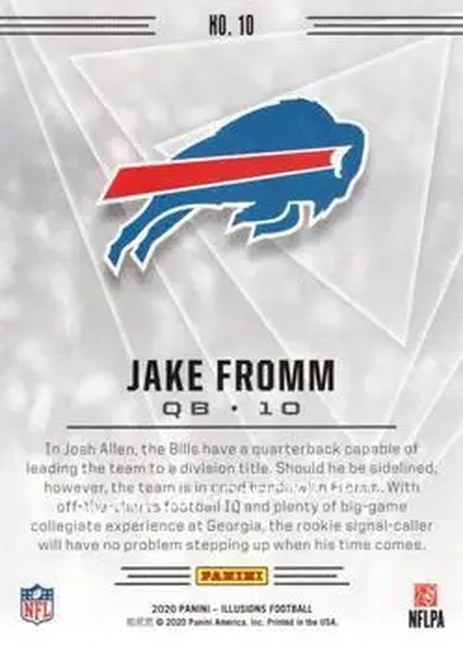 2020 Panini Illusions #10 - Jake Fromm - Buffalo Bills - Back