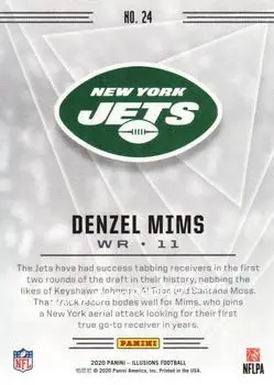 2020 Panini Illusions #24 - Denzel Mims - New York Jets - Back