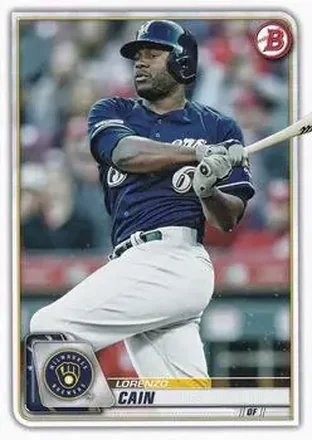 2020 Bowman #28 - Lorenzo Cain - Milwaukee Brewers