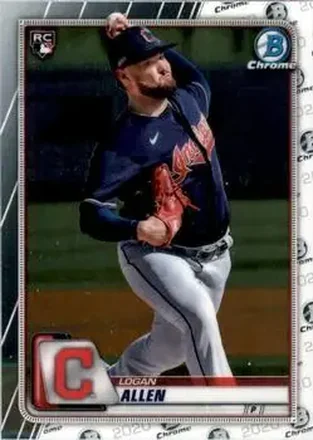 2020 Bowman Chrome #15 - Logan Allen - Cleveland Indians