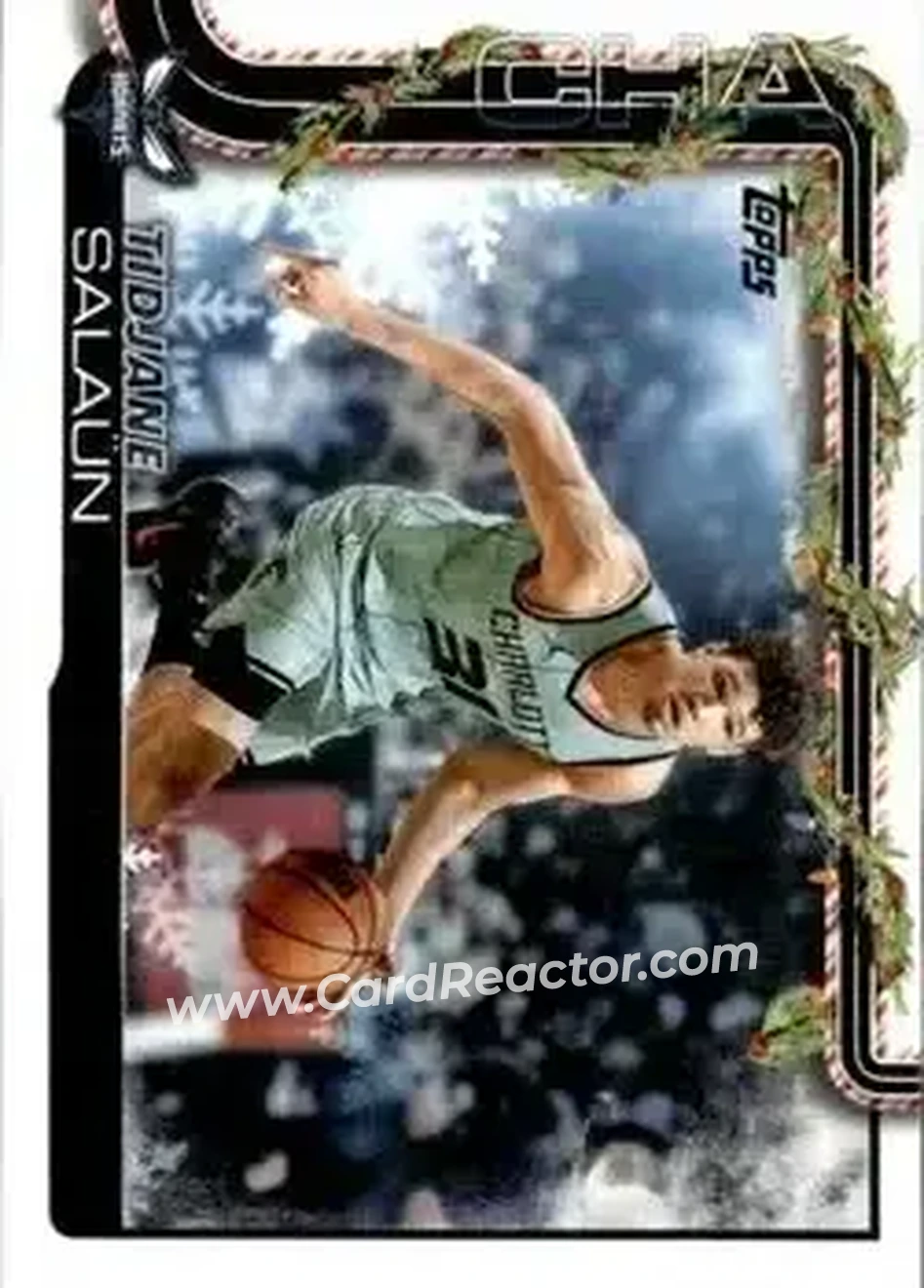 2025-26 Topps Holiday #H57 - Tidjane Salaün - Charlotte Hornets - Front