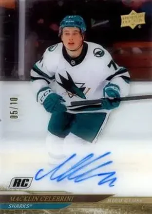 2024-25 Upper Deck Clear Cut - High Gloss #CC-MC - Macklin Celebrini - San Jose Sharks