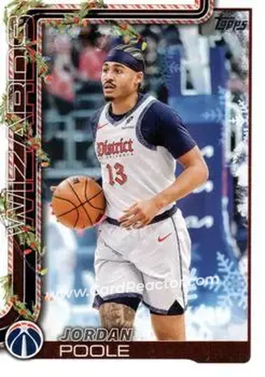 2025-26 Topps Holiday #H73 - Jordan Poole - Washington Wizards - Front 2025-26 Topps Holiday #H73 - Jordan Poole - Washington Wizards - Front