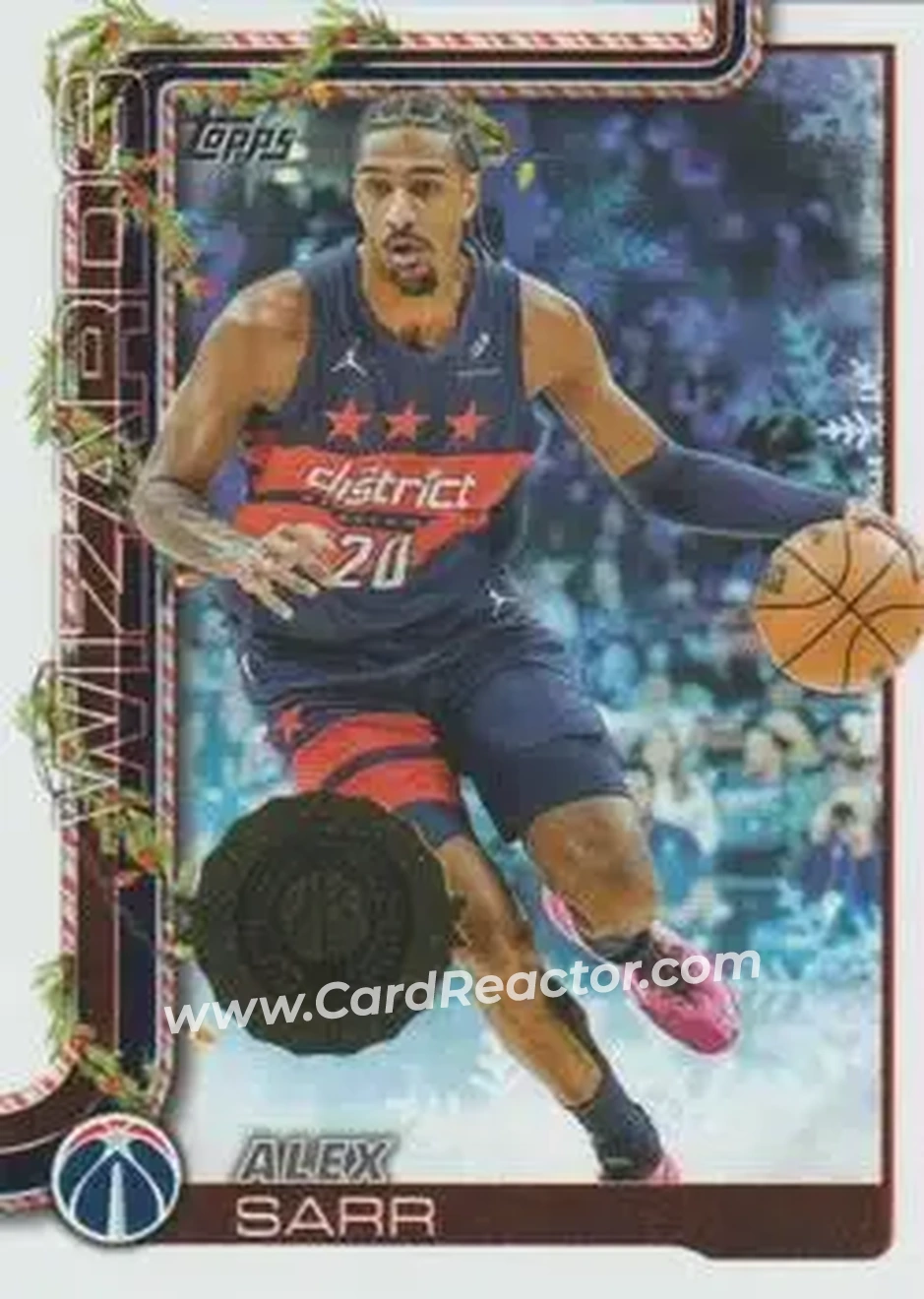 2025-26 Topps Holiday #H75 - Alex Sarr - Washington Wizards - Front 2025-26 Topps Holiday #H75 - Alex Sarr - Washington Wizards - Front