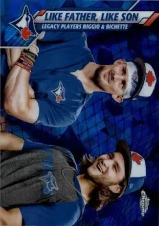 2020 Topps Chrome Sapphire Edition #61 - Like Father, Like Son - Toronto Blue Jays