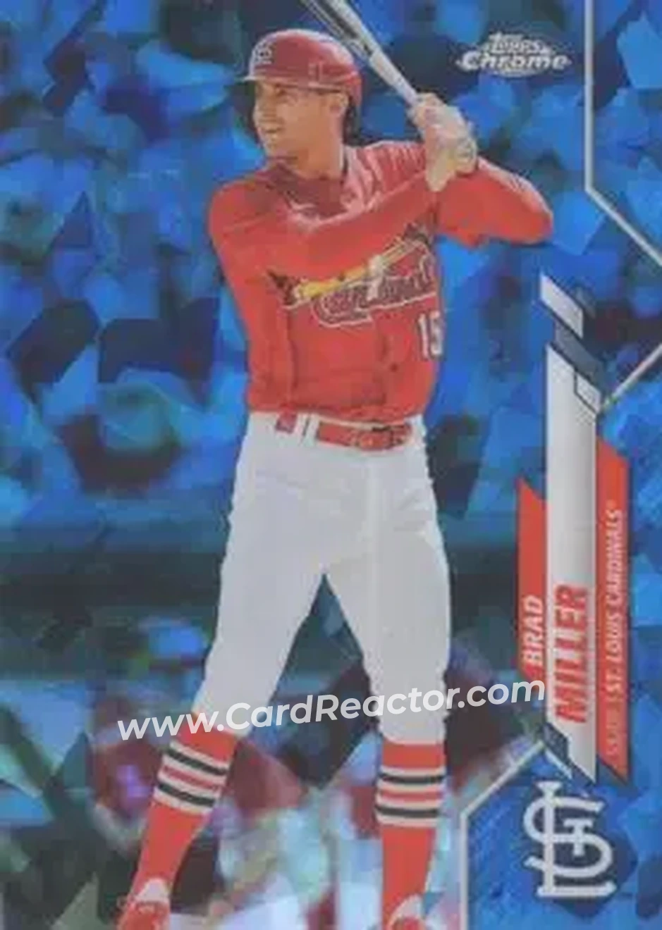 2020 Topps Chrome Update Sapphire Edition #U-53 - Brad Miller - St. Louis Cardinals - Front