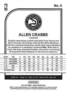 Back of Allen Crabbe