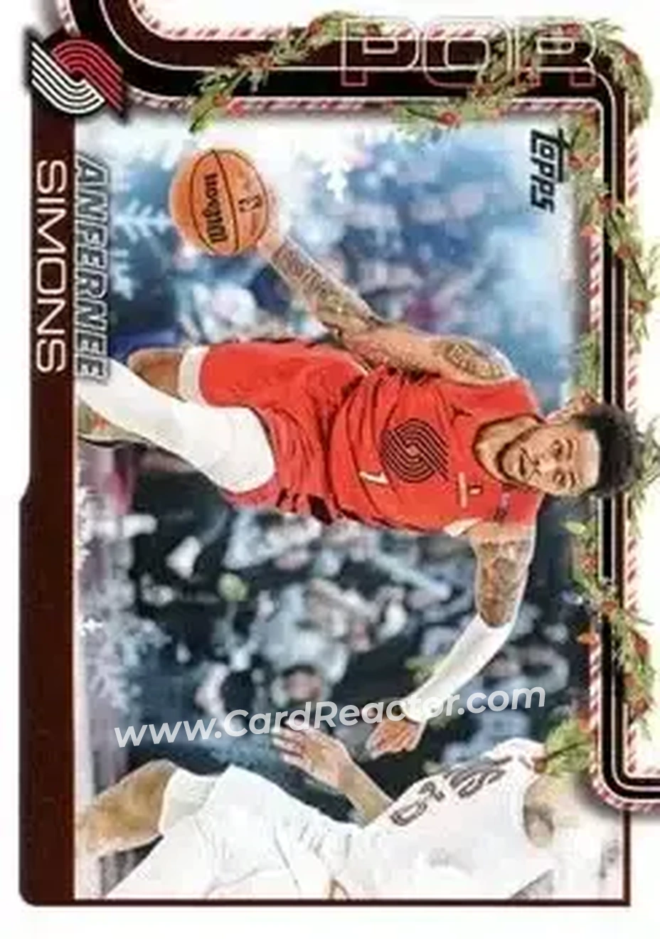 2025-26 Topps Holiday #H97 - Anfernee Simons - Portland Trail Blazers - Front 2025-26 Topps Holiday #H97 - Anfernee Simons - Portland Trail Blazers - Front