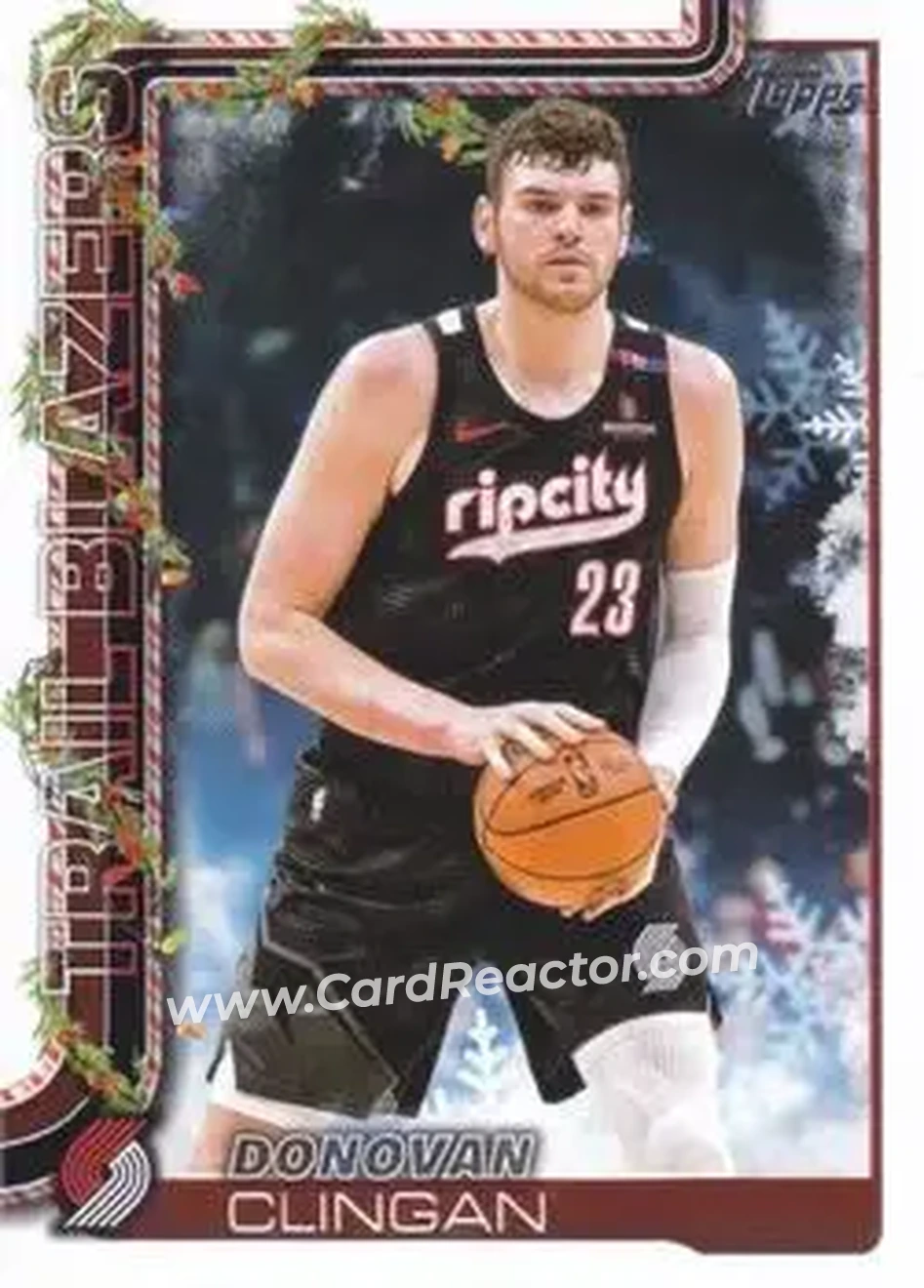 2025-26 Topps Holiday #H100 - Donovan Clingan - Portland Trail Blazers - Front
