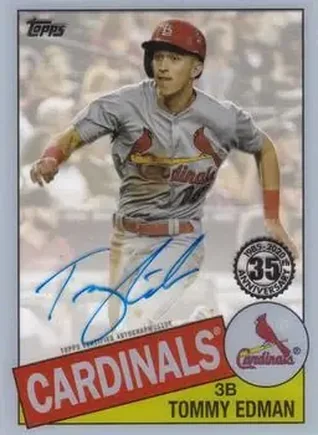 2020 Topps Clearly Authentic - 1985 Topps Baseball Autographs #TBA-TE - Tommy Edman - St. Louis Cardinals