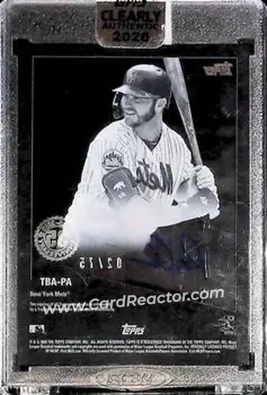 2020 Topps Clearly Authentic - 1985 Topps Baseball Autographs Black #TBA-PA - Pete Alonso - New York Mets - Back