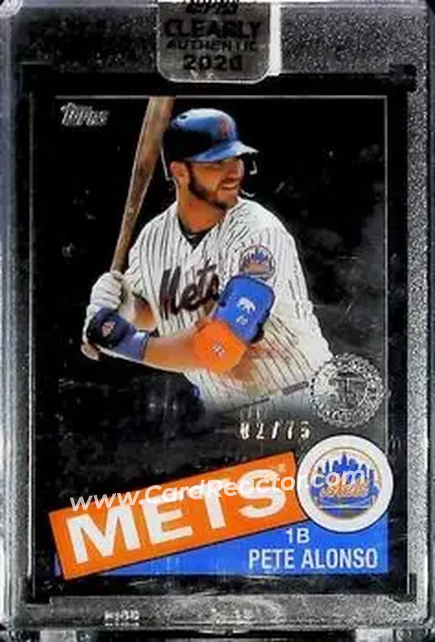 2020 Topps Clearly Authentic - 1985 Topps Baseball Autographs Black #TBA-PA - Pete Alonso - New York Mets - Front