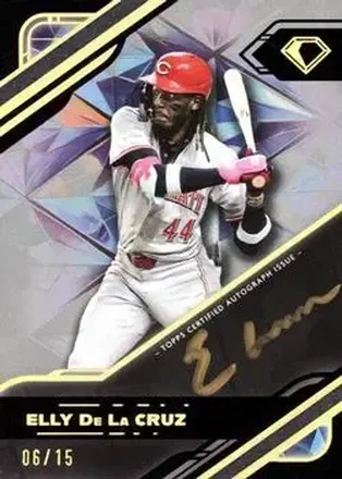 2025 Topps Diamond Icons - Black Polychromatink Autographs Base Gold Ink #BPA-EC - Elly De La Cruz - Cincinnati Reds