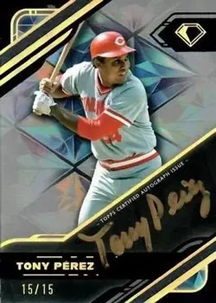 2025 Topps Diamond Icons - Black Polychromatink Autographs Base Gold Ink #BPA-TP - Tony Pérez - Cincinnati Reds