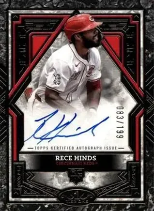 2025 Topps Tier One - Base Tier 3 Autographs #BA-RH - Rece Hinds - Cincinnati Reds