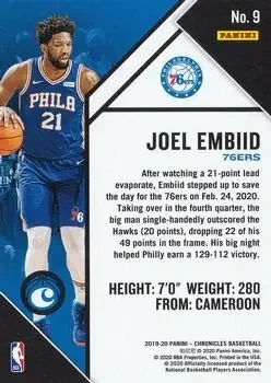 Back of Joel Embiid