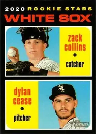 2020 Topps Heritage #13 - White Sox 2020 Rookie Stars (Zack Collins - Dylan Cease) RS, RC - Chicago White Sox - Chicago White Sox