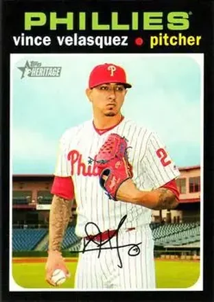 2020 Topps Heritage #19 - Vince Velasquez - Philadelphia Phillies