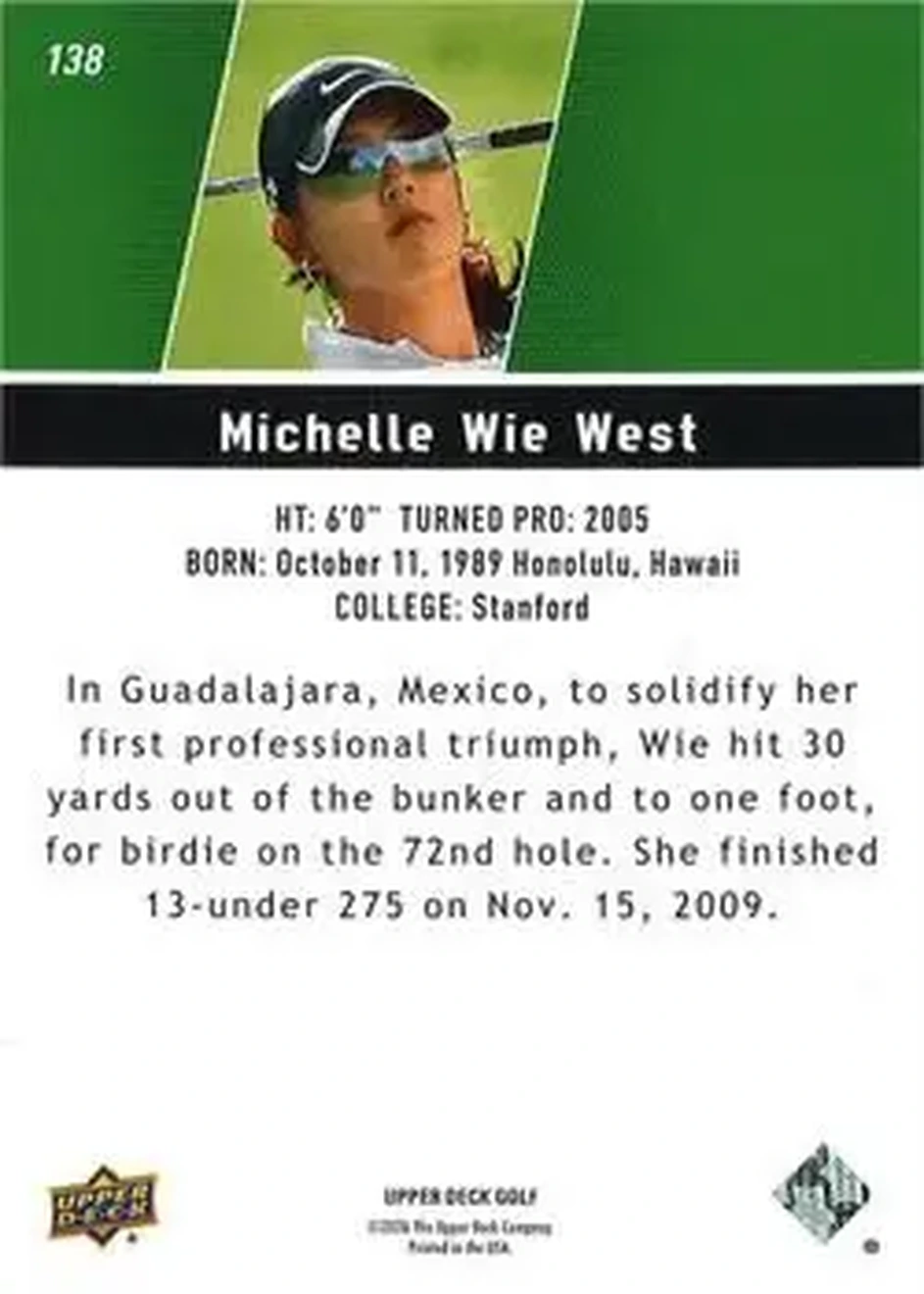 2026 Upper Deck - Deluxe #138 - Michelle Wie West - Back