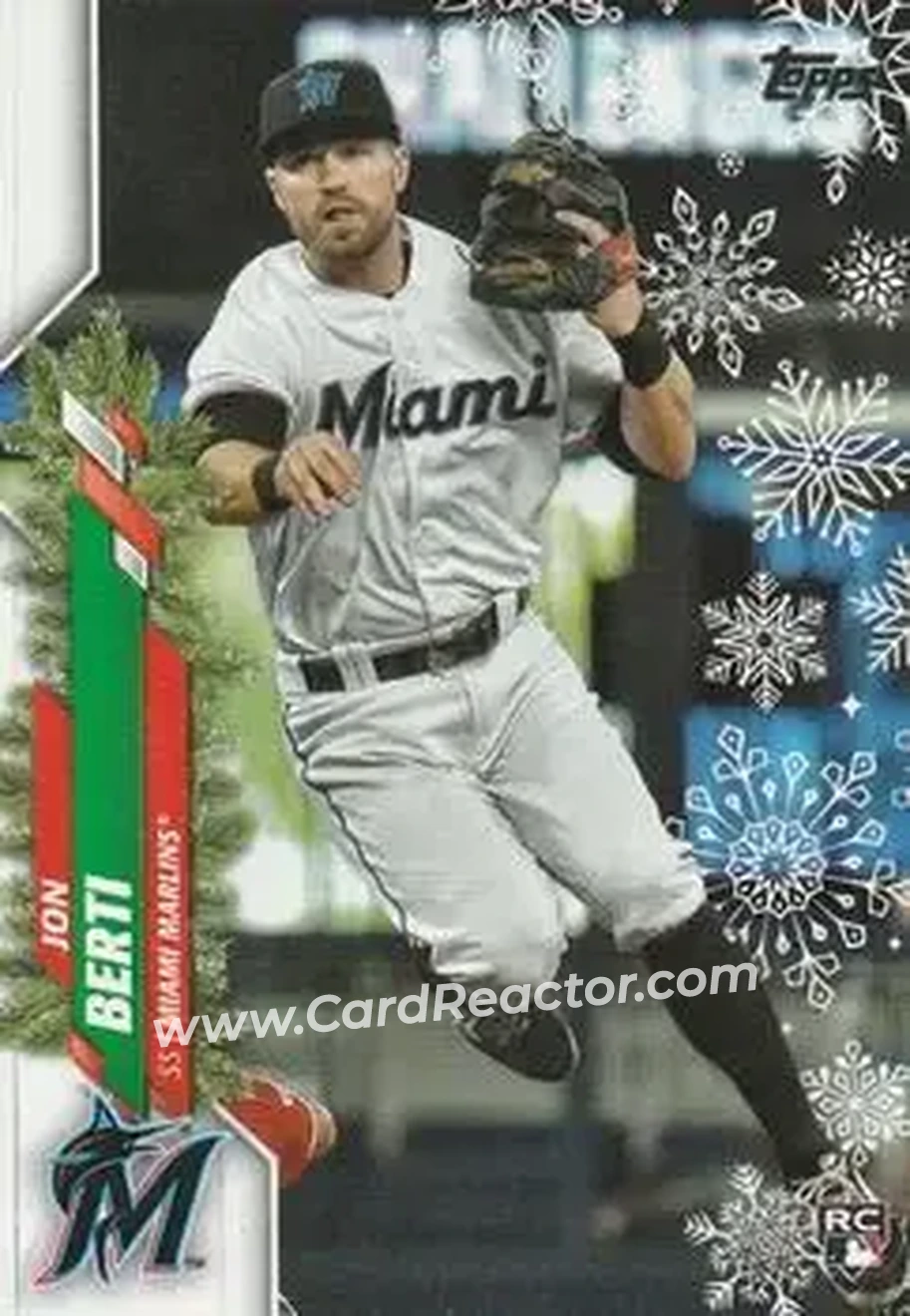 2020 Topps Holiday #HW12 - Jon Berti - Miami Marlins - Front