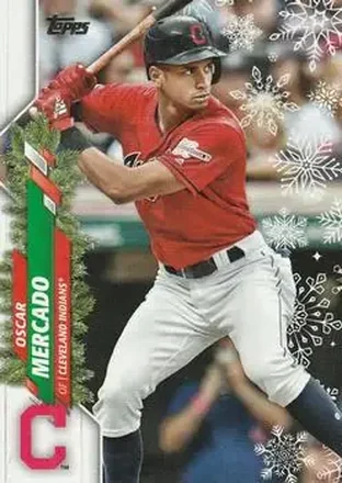 2020 Topps Holiday #HW25 - Oscar Mercado - Cleveland Indians