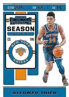 2019-20 Panini Contenders #4 - Allonzo Trier - New York Knicks