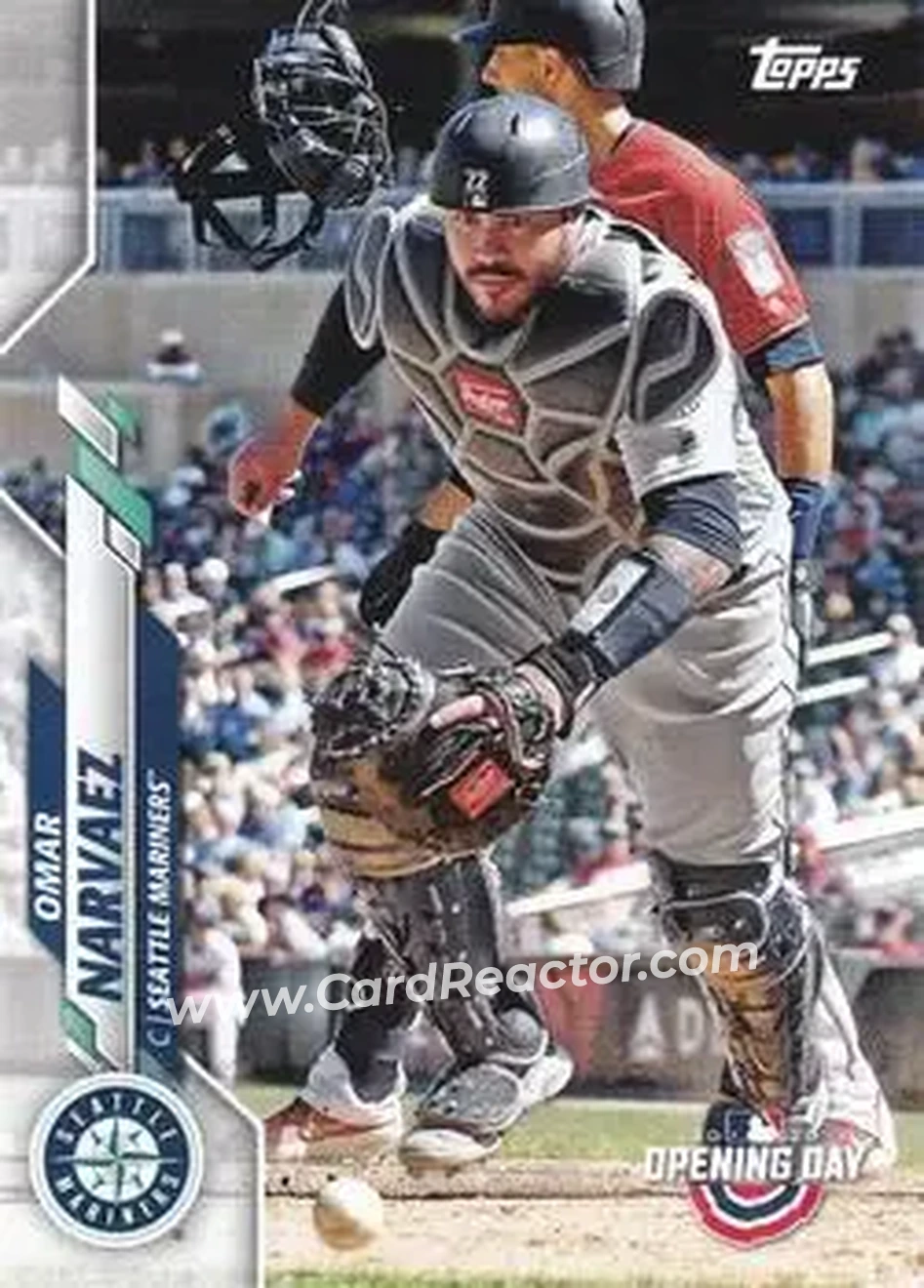 2020 Topps Opening Day #25 - Omar Narvaez - Seattle Mariners - Front