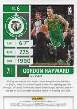 Back of Gordon Hayward