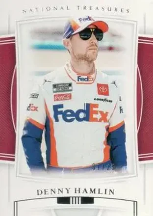 2020 Panini National Treasures #8 - Denny Hamlin - Joe Gibbs Racing