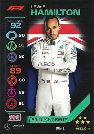 2020 Topps Turbo Attax Formula 1 #1 - Lewis Hamilton - Mercedes-AMG Petronas Formula One Team