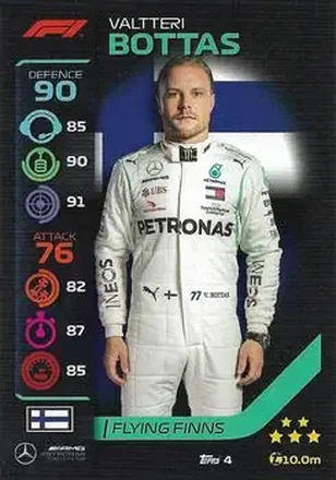 2020 Topps Turbo Attax Formula 1 #4 - Valtteri Bottas - Mercedes-AMG Petronas Formula One Team