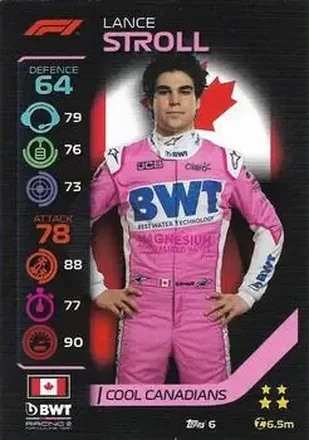 2020 Topps Turbo Attax Formula 1 #6 - Lance Stroll - BWT Racing Point F1 Team