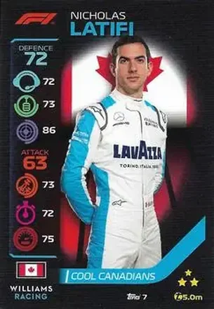 2020 Topps Turbo Attax Formula 1 #7 - Nicholas Latifi - Williams Racing
