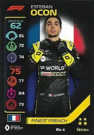 2020 Topps Turbo Attax Formula 1 #8 - Esteban Ocon - Renault DP World F1 Team