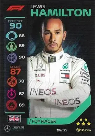 2020 Topps Turbo Attax Formula 1 #11 - Lewis Hamilton - Mercedes-AMG Petronas Formula One Team
