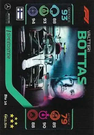 2020 Topps Turbo Attax Formula 1 #14 - Valtteri Bottas - Mercedes-AMG Petronas Formula One Team
