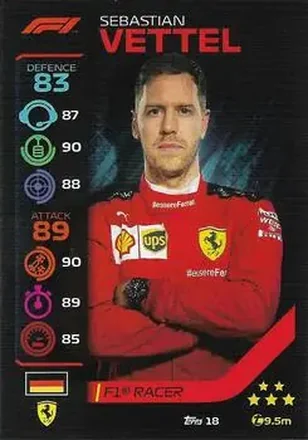 2020 Topps Turbo Attax Formula 1 #18 - Sebastian Vettel - Scuderia Ferrari