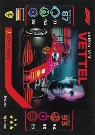 2020 Topps Turbo Attax Formula 1 #20 - Sebastian Vettel - Scuderia Ferrari