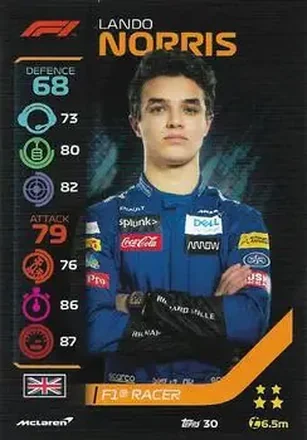 2020 Topps Turbo Attax Formula 1 #30 - Lando Norris - McLaren F1