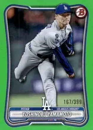 2026 Bowman - Neon Green #2 - Yoshinobu Yamamoto - Los Angeles Dodgers
