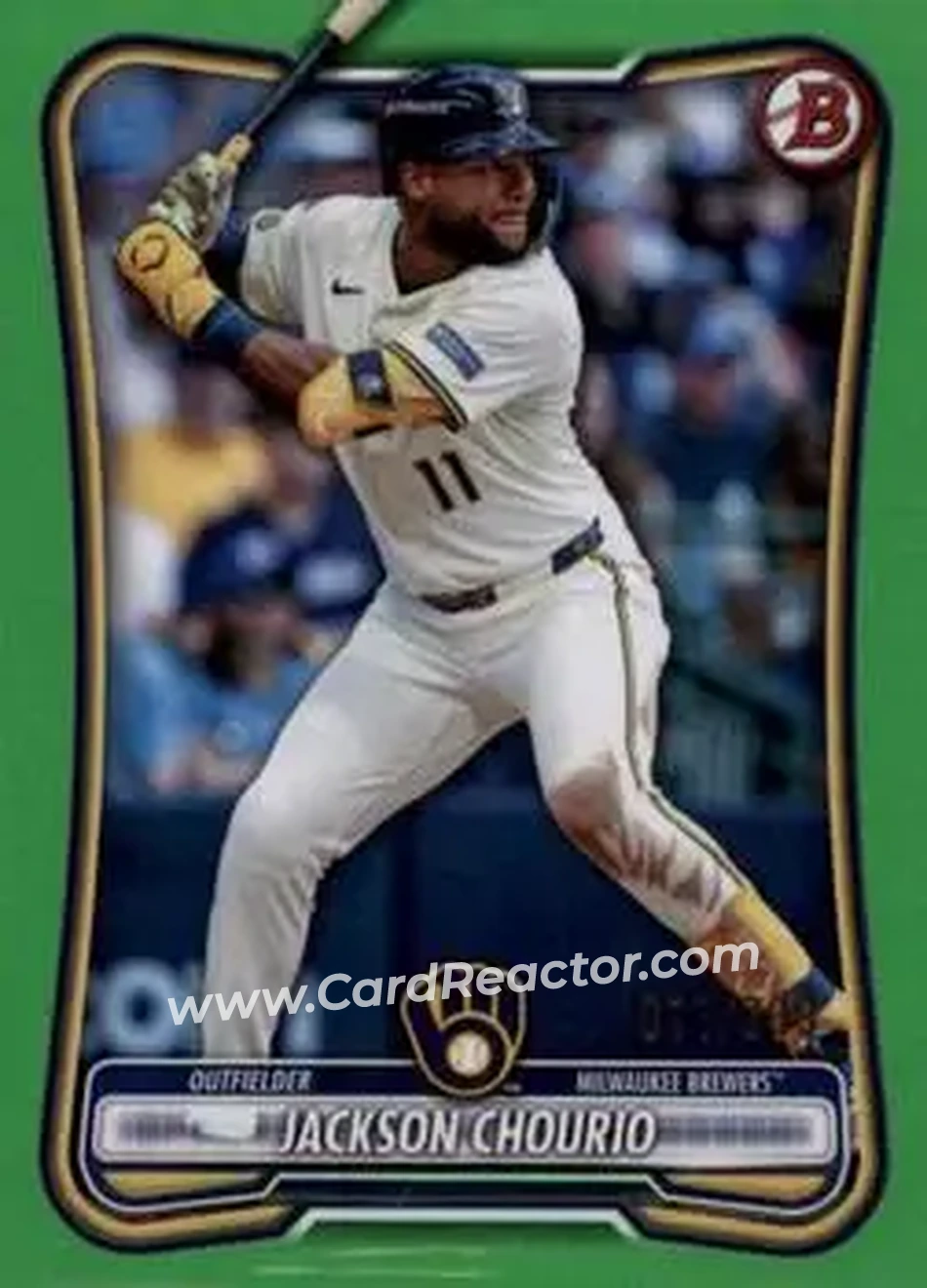 2026 Bowman - Neon Green #4 - Jackson Chourio - Milwaukee Brewers - Front