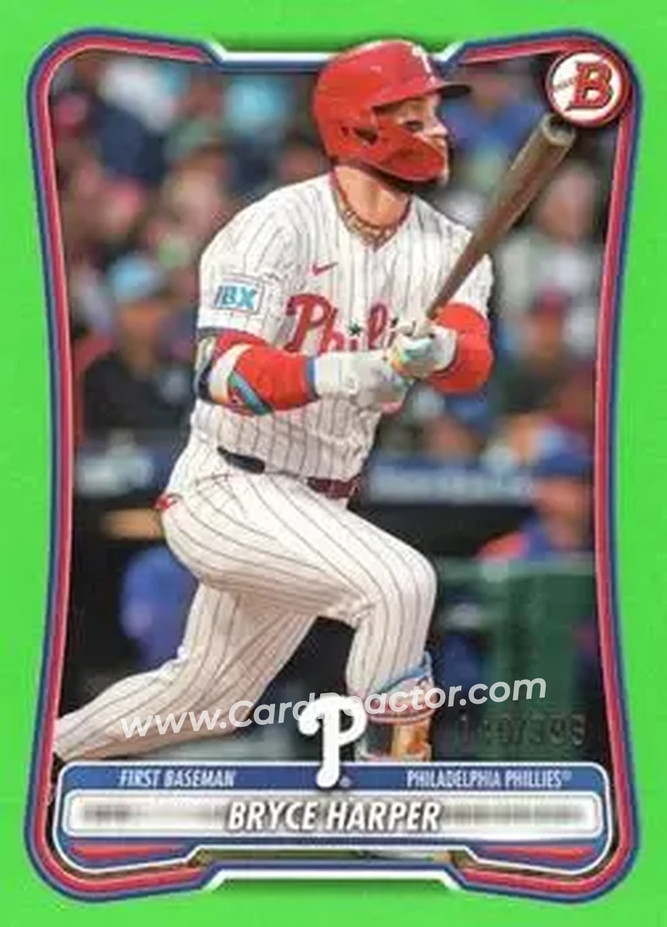 2026 Bowman - Neon Green #7 - Bryce Harper - Philadelphia Phillies - Front