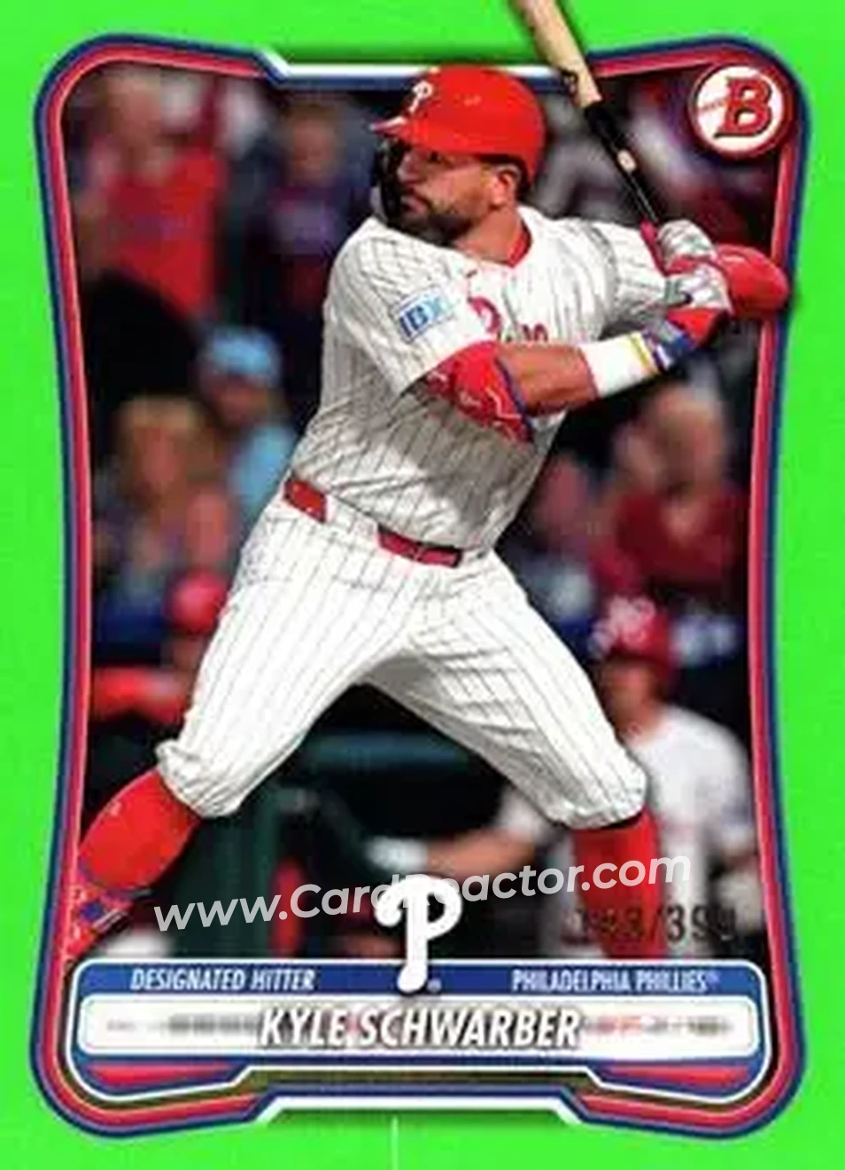 2026 Bowman - Neon Green #20 - Kyle Schwarber - Philadelphia Phillies - Front