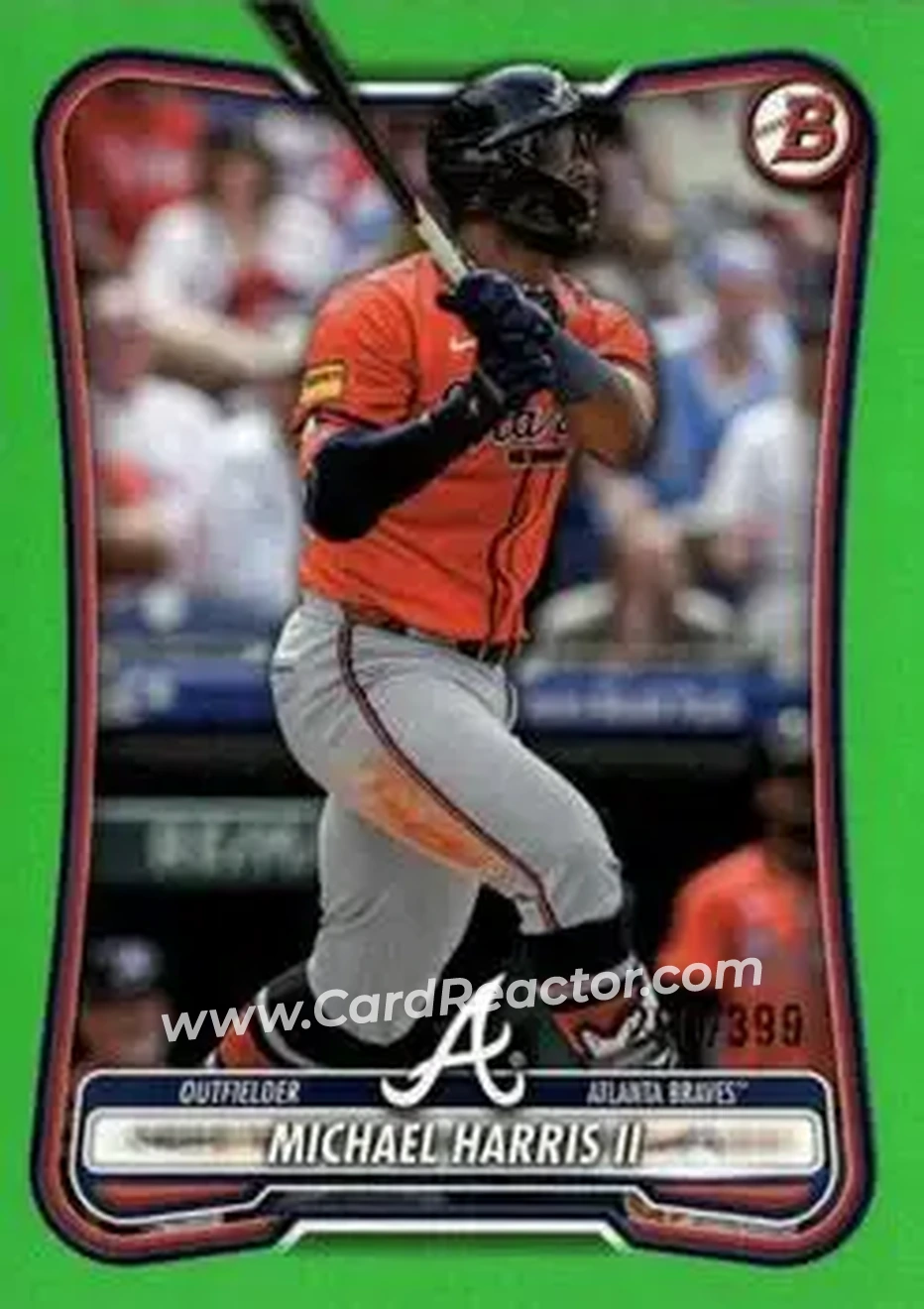 2026 Bowman - Neon Green #21 - Michael Harris II - Atlanta Braves - Front